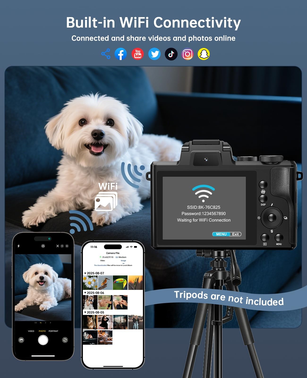 WiFi Professional Camera 8K Digital Cameras Photography 88MP