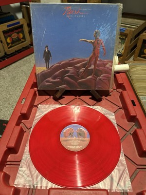 rush hemispheres red vinyl nm unplayed + poster 1978 anthem sanrl-1015