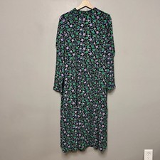 ASOS Design Women’s High Neck Tiered Midi Smock Dress Floral Print Size 10