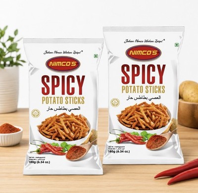 Nimco's Spicy Potato Sticks Chips 2 packs 180g each 