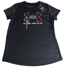 Under Armour Girls Big Logo Tech T-Shirt Youth Size YXL Loose Fit Polyester A56
