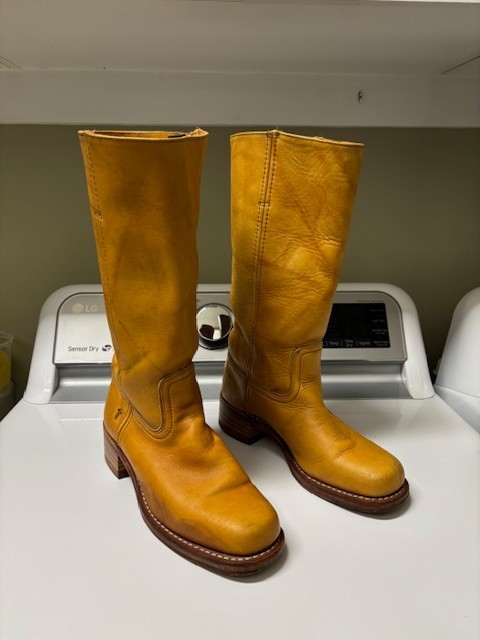 VINTAGE FRYE CAMPUS BOOTS 14L SUNRISE ORANGE SQUARE TOE MARBLED VINTAGE FRYE CAMPUS BOOTS 14L SUNRISE ORANGE SQUARE TOE MARBLED