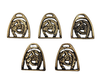 Vintage Horse Brass Medallion Bridle Harness Ornament Lot Of 5 England Made