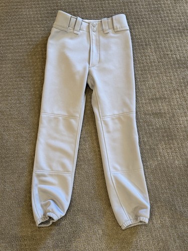 Mizuno Performance Youth Medium Baseball Pants Light Gray Elastic Hem YM 24-26