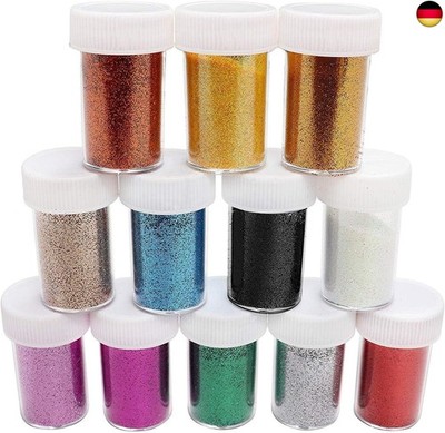 Feiner Glitzer 12 pack Glitzerpuder Multi-Coloured Glitzerpuder für Festivals 