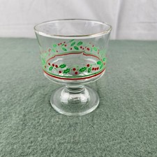 Holly Berry Sherbet Dessert Champagne Glasses...