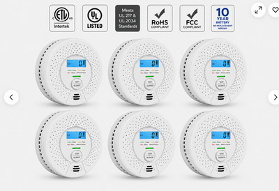 X-Sense Smoke & Carbon Monoxide Alarm SC01-W 6 Pack Wireless Interconnected LCD