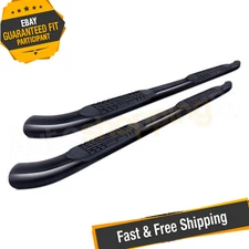 ProMaxx Automotive 41386B 4" Cab Length Black Oval Curved Step Bars