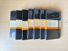 7 Pack, Moleskine Medium Notebook, Hard Cover, Ruled Paper, Black, Discontinued