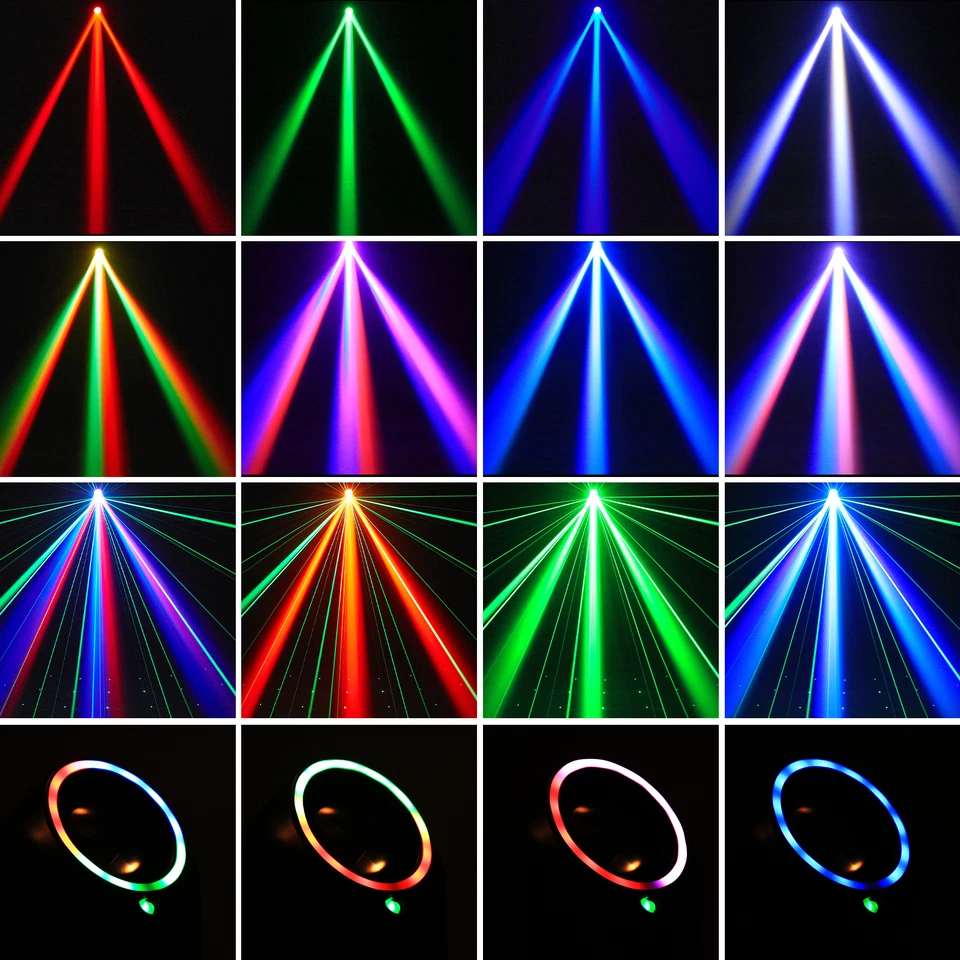 1/8Pcs LED Moving Head Light Mini DJ Lights Stage Lighting RGBW Beam Laser Light - Image 3 of 4