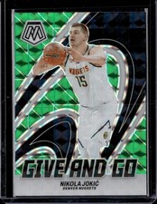 2023-24 Panini Mosaic #6 Nikola Jokic Give and Go Mosaic Green
