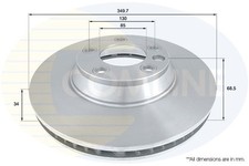 Brake Disc Right Front Fits Audi Q7 Porsche Cayenne Panamera VW COMLINE ADC1474V