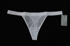 Negative Women's Low Rise Cut Semi Sheer Mesh Sieve Thong NN7 Medium White NWT