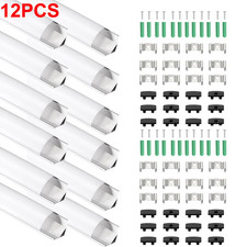 12pack LED Aluminium Channel Profile 3.3ft Extrusion Diffuser Strip LightsCover.