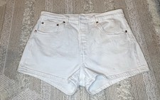 Levi s 501 Women's Shorts W32 White Jean Denim