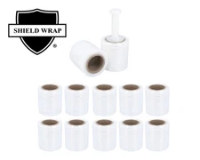 12 Rolls 5" x 1000' Clear Down Gauge Narrow Banding Plastic Stretch Wrap Film
