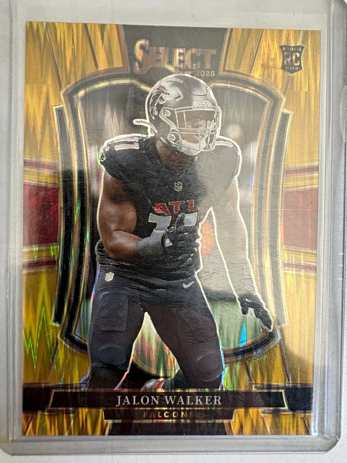 Panini 2025 Select Jalon Walker RC Falcons Black & Gold Shock Prizm #146 /10