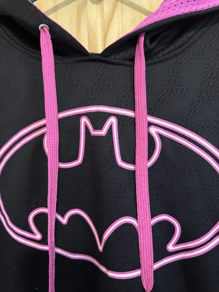 Sudadera con Capucha Deportiva Símbolo Rosa Batman Junior Juvenil Talla 2X D.C. Comics Foto 3 de 4