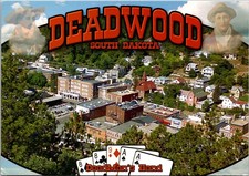 Deadwood South Dakota Aerial View DeadMan's Hand Continental Postcard B398