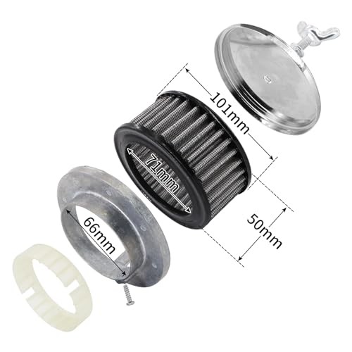Carburetor Chrome Air Cleaner Filter 4x2" w/  2 5/8" or 2 5/16" Neck Diameter Wa