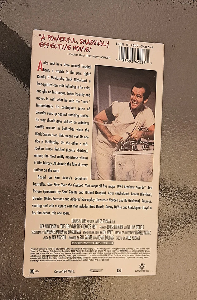 One Flew Over the Cuckoo’s Nest (VHS, 1997) Jack Nicholson, Louise Fletcher - Image 2 of 2