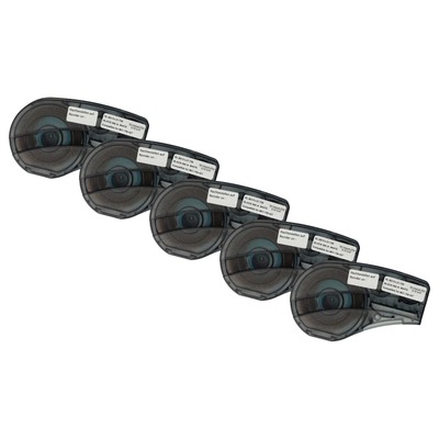 5x Schriftband für Brady BMP21-PLUS ID PAL Schwarz/Weiß Vinyl 19,05mm 4,27m