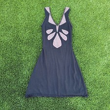 Alice Temperley for Target Black Knit Mini Dress XS Floral Intarsia V-Neck Trim