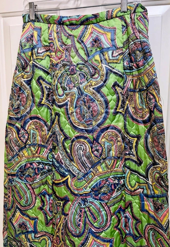 Maxi Falda Acolchada Vintage Años 70 Talla 16 Rara Lane Bryant Alta Más de 5'7" Tienda Mod Foto 3 de 4