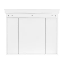 White Bathroom Mirror Cabinet Wall Mounted Multi-shelf Storage for Luxury Sink