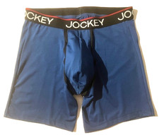 New JOCKEY Mens Blue Chafe Proof Microfiber Boxer Brief Underwear sz M 338