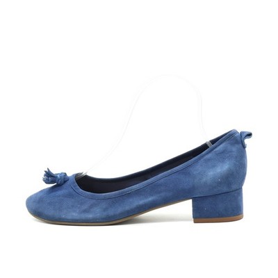 Bocage Damen Pumps EU 38 Innovation Blau Wildleder Atmungsaktiv Blockabsatz