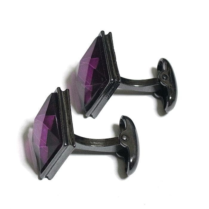 Cufflinks Square Rectangle Decoration Black Cryst… - image 4