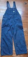 Vintage Big Mac Bib Overalls Blue Denim Square Bak 40x28 USA Carpenter Workwear