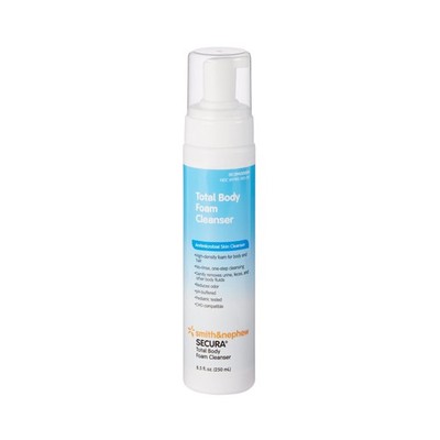 Secura Total Body Foaming Rinse-Free Antimicrobial Body Wash 8.5 oz. 12 Ct