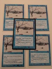 Flood MTG Core Set 4th Edition X4 and 1 German