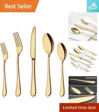 Stainless Steel Gold Silverware Set for 8 | Luxurious 40-Piece Dining Essentials