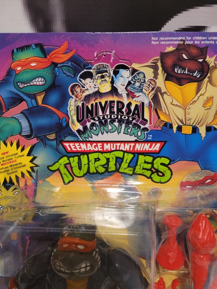 1993 TMNT Mike como Frankenstein Universal Monsters Playmates Sin usar, en caja de colección Foto 3 de 4