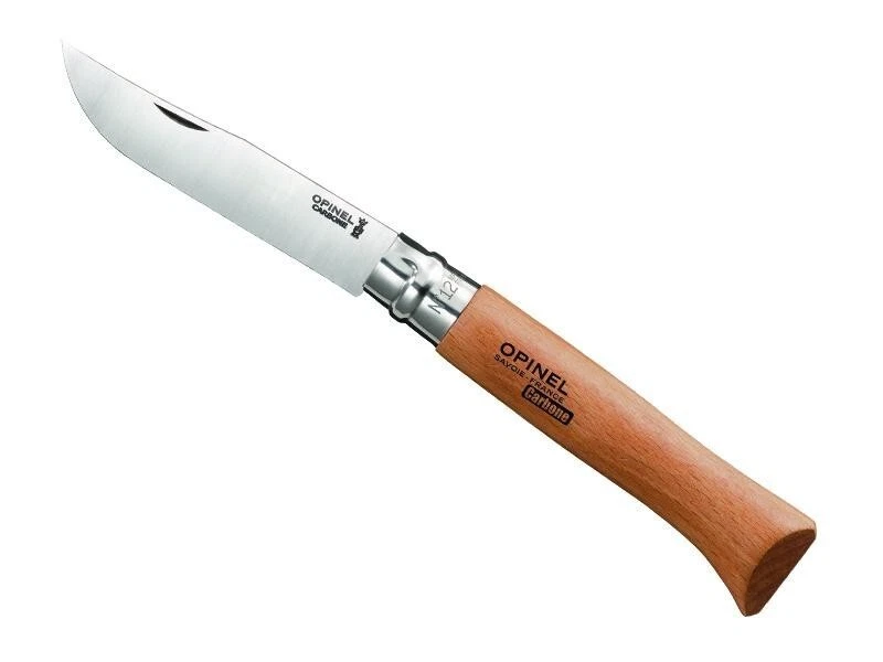 OPINEL n°7VRN, lame acier carbone 7cm manche 10 cm hêtre