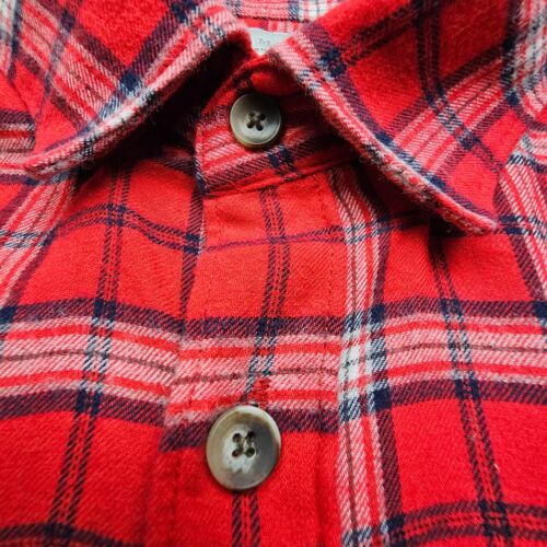 Zara Man Mens Shirt Medium Red White Plaid Soft Flannel Regular Fit Lumberjack M - Picture 3 of 19
