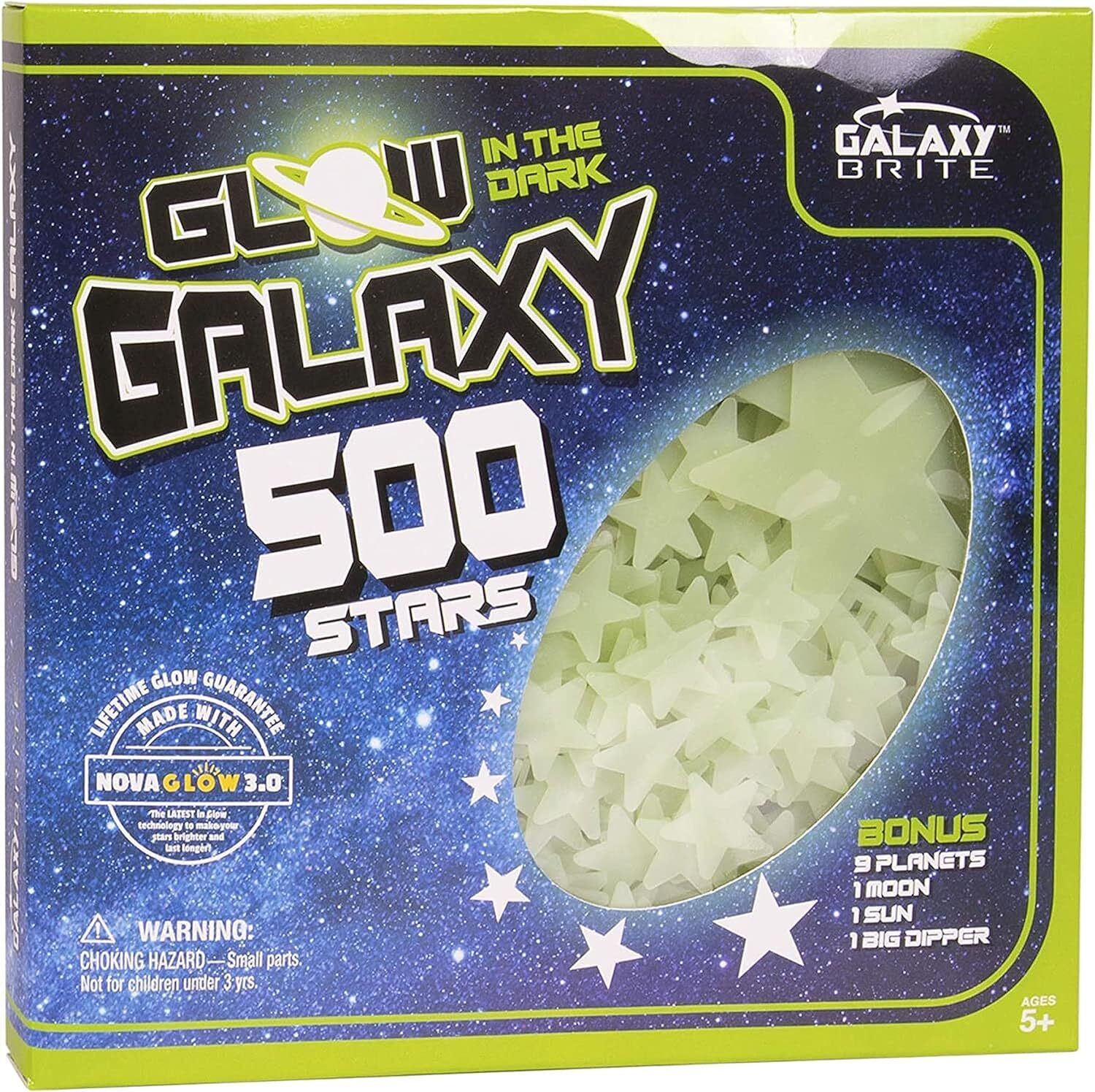 Glow in The Dark Stars for Ceiling, 500-Count, Largest Ceiling Green 