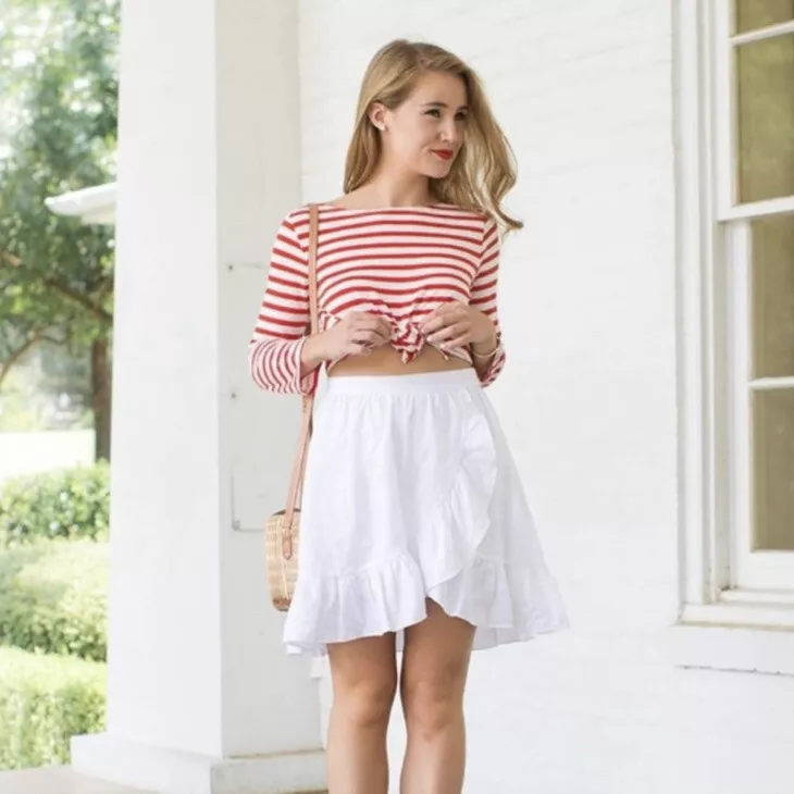 White ruffle wrap clearance skirt