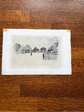 Antique Hand-Colored Henri Le Riche Lithograph Arc de Triomphe Paris 6x9