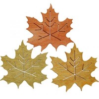 Tischdeko Herbst Streudeko Holz Ahornblatt Set 72 StüCk