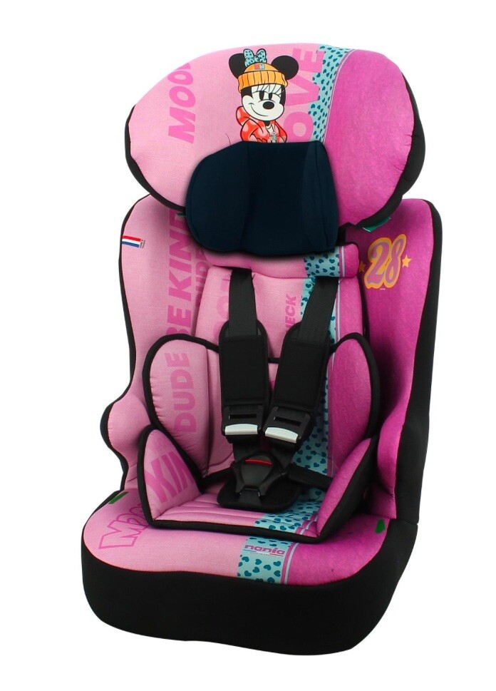 Nania R129 Minnie Mouse Race I Group 123 From 15m-12yrs 76-140cm Car Seat  New