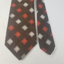 Vintage Wemlon Wembley Necktie  Brown Squares  56" x 3.75"