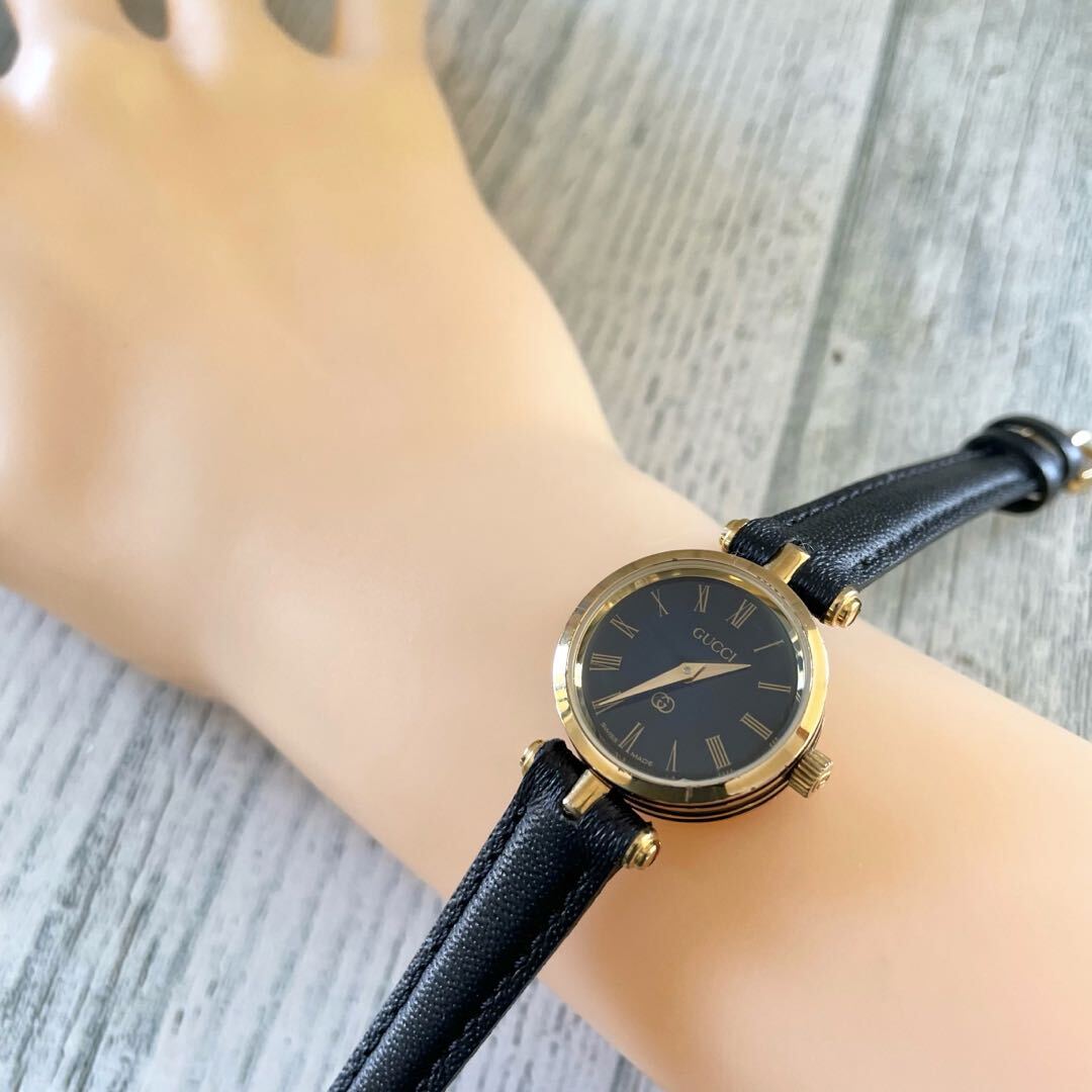 Gucci Sherry Line Analog Quartz Women Working Watch Black Gold