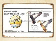 Hunting Ducks Black Ducks USFWS metal tin sign tin plates wholesale