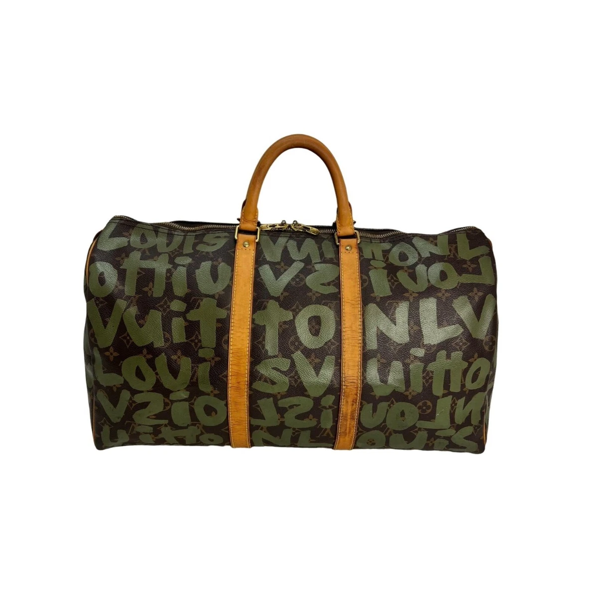 LOUIS VUITTON Keepall 50 Monogram Graffiti Green Duffle Bag Travel