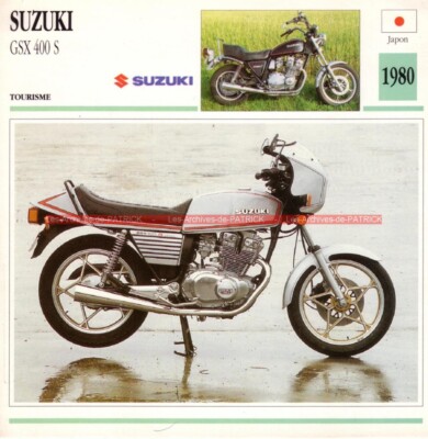 SUZUKI GXS 400 S GSX400S GSX400 1980 Fiche Moto #000837