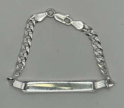 Sterling Silver Figaro Chain Custom Bracelet4.83g)